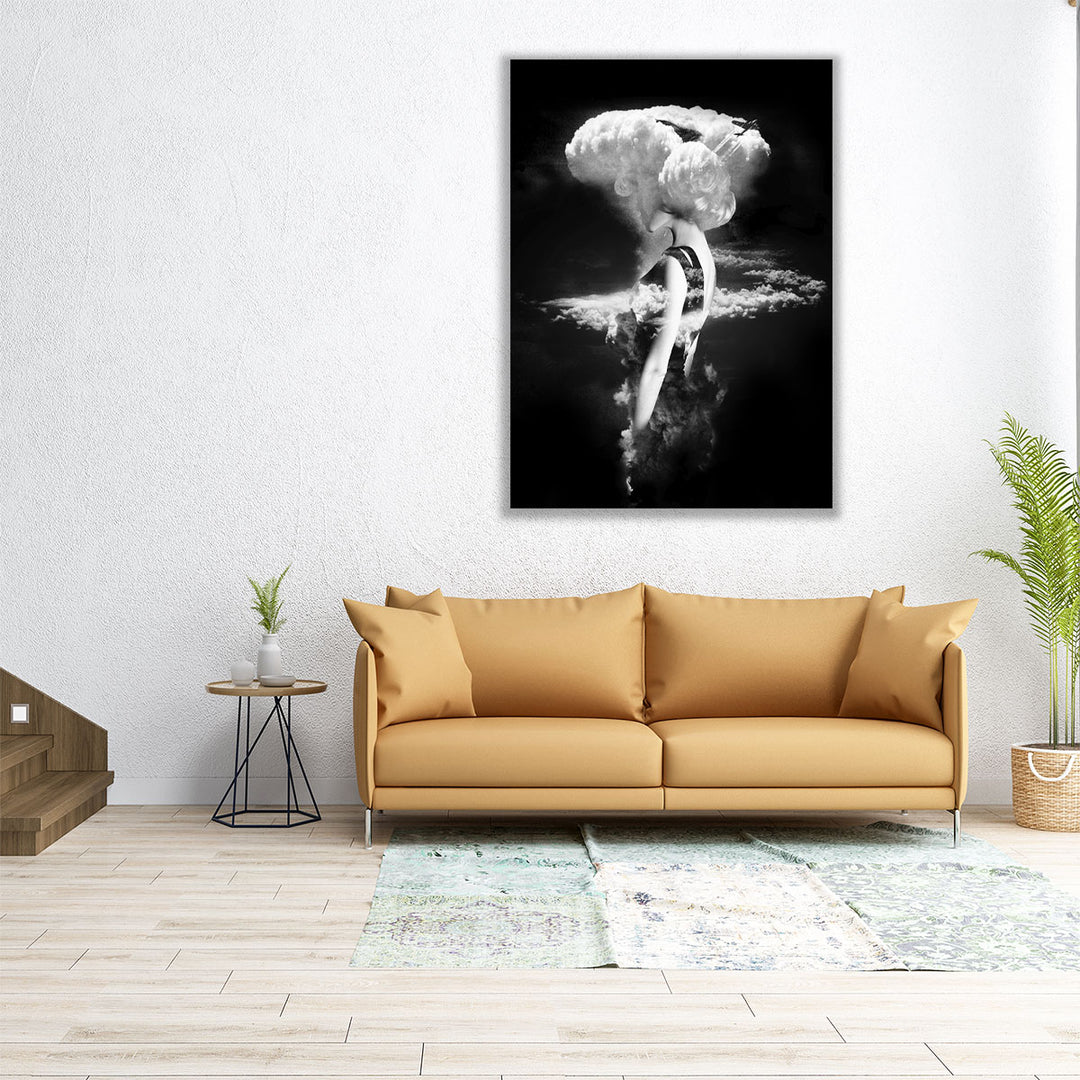 War Goddess Black and White - Canvas Print Wall Art