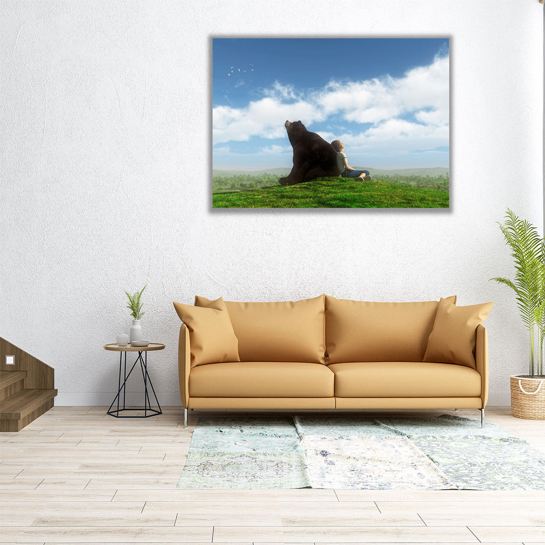 60x45 wall art with cloud, animal, and landscape