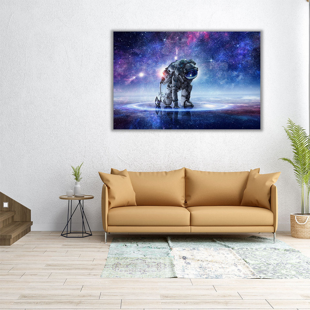 Astronaut Landing  on a Planet - Canvas Print Wall Art