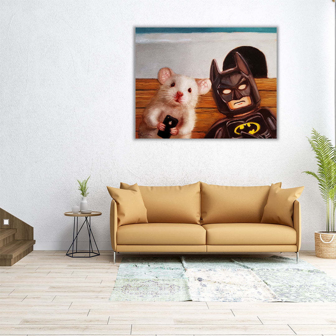 Selfie with Batman - Canvas Print Wall Art