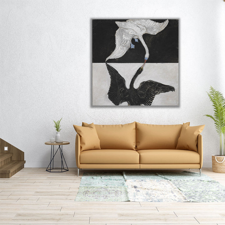 large bedroom art – tranquil swan image