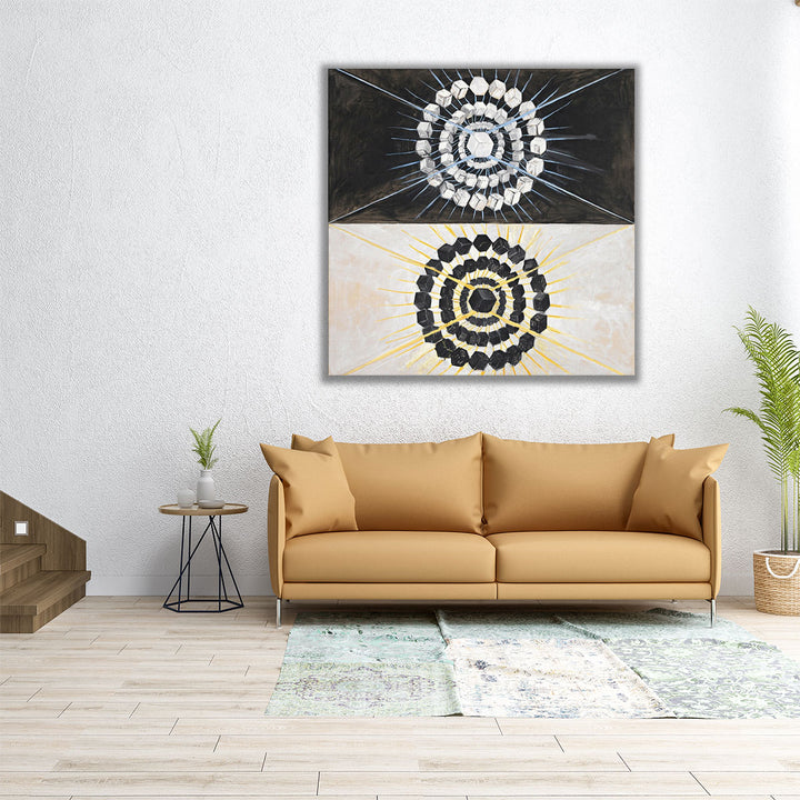large hallway art – structured geometric design