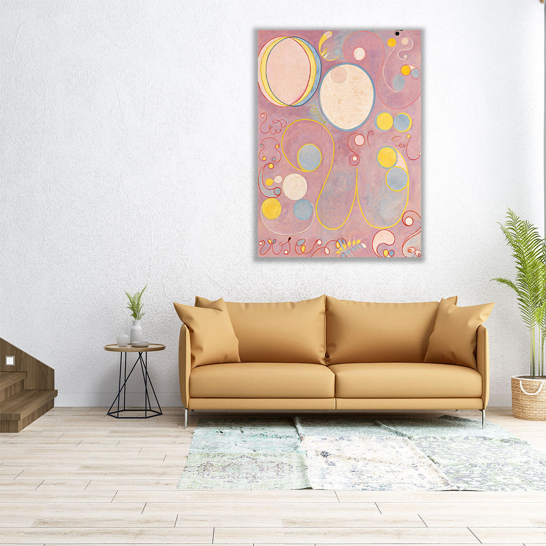 blue neutral circle wall art print