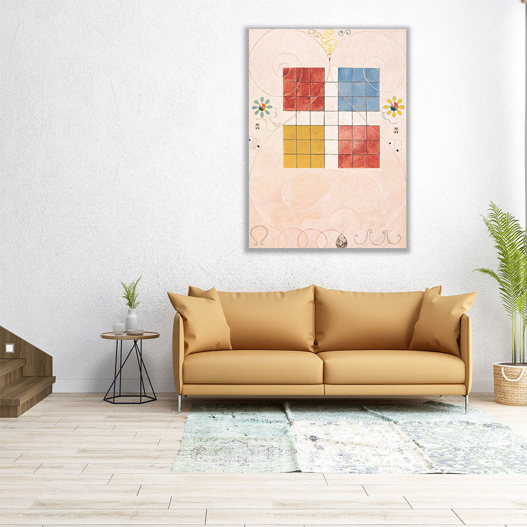 large living room art – bold primary color blocks
