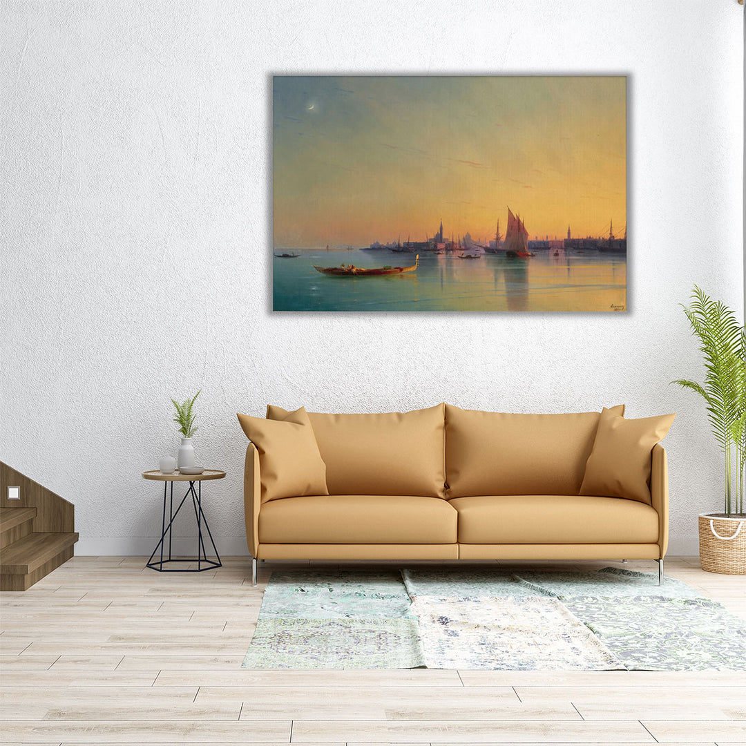 large living room art – serene coastal scene