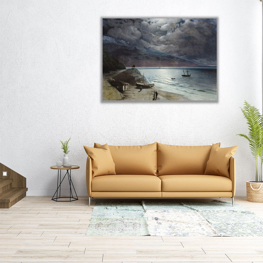 48x36 hallway beach canvas neutral tones