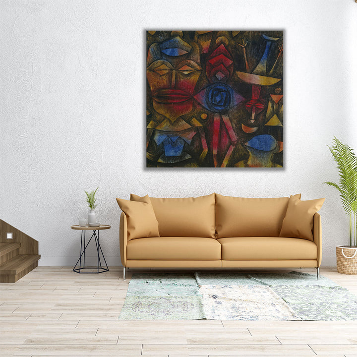 30x30 abstract figure canvas portrait print