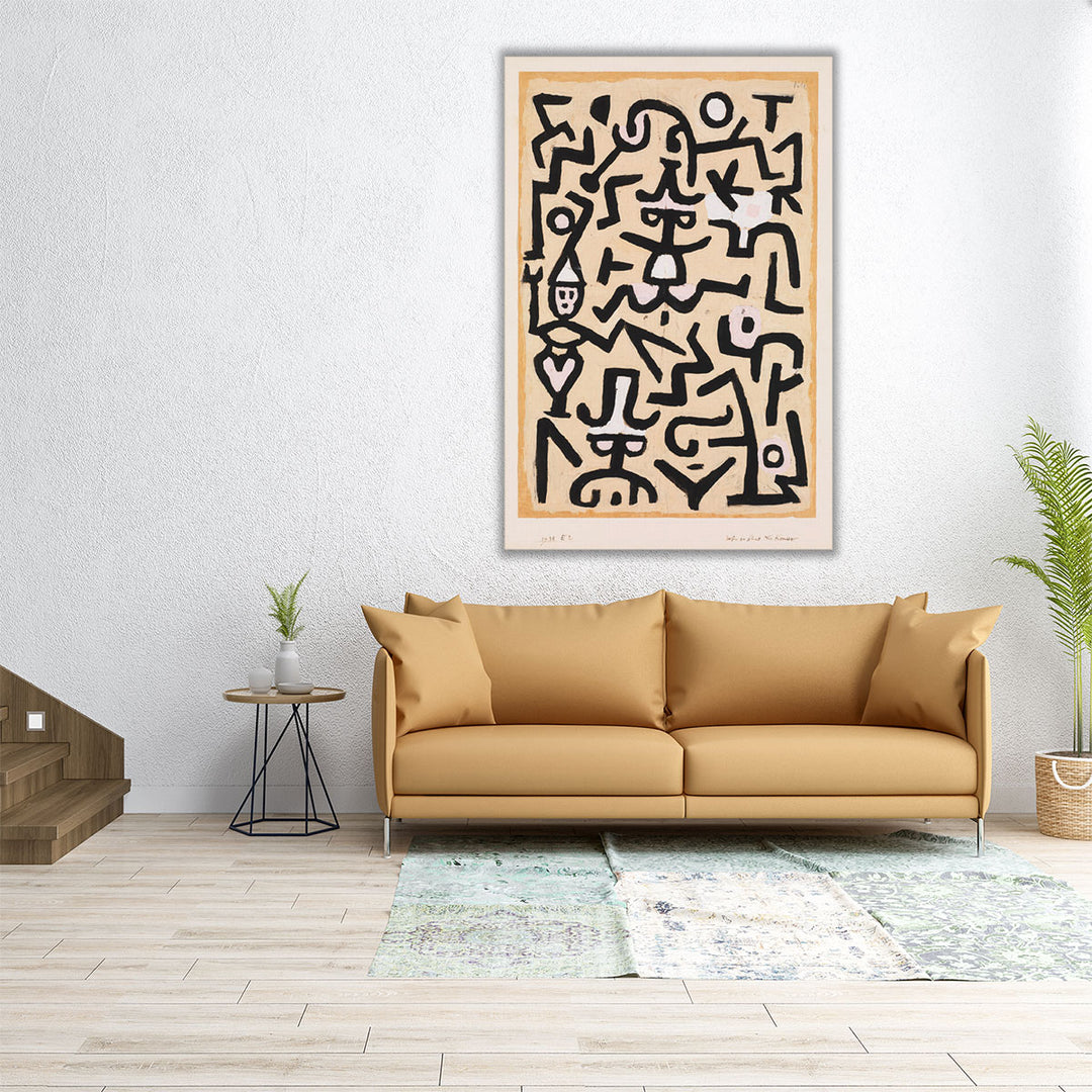 Wrapped canvas black line abstract art