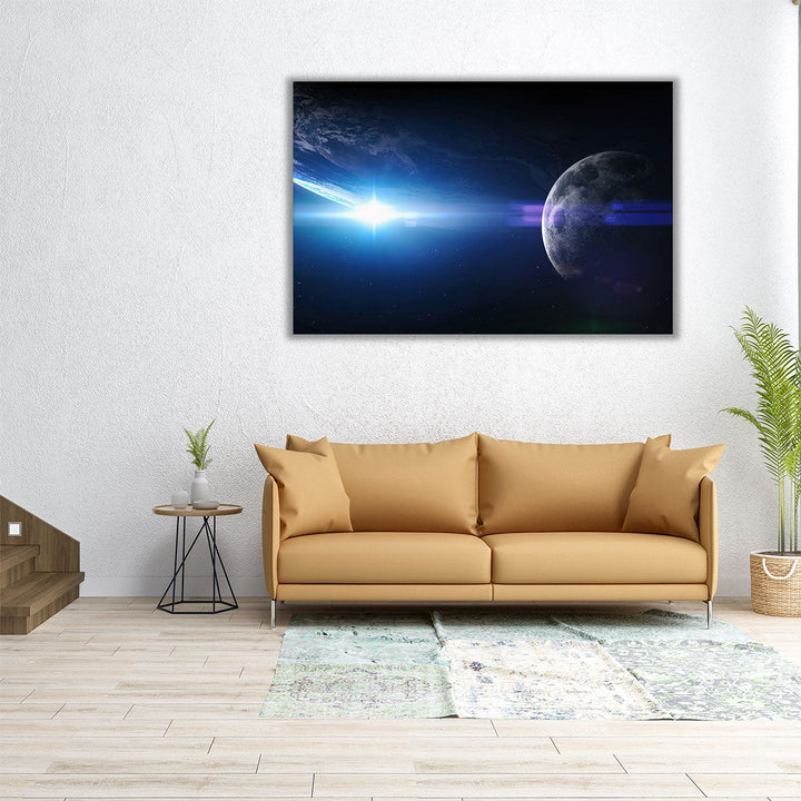 Earth in The Space - Canvas Print Wall Art