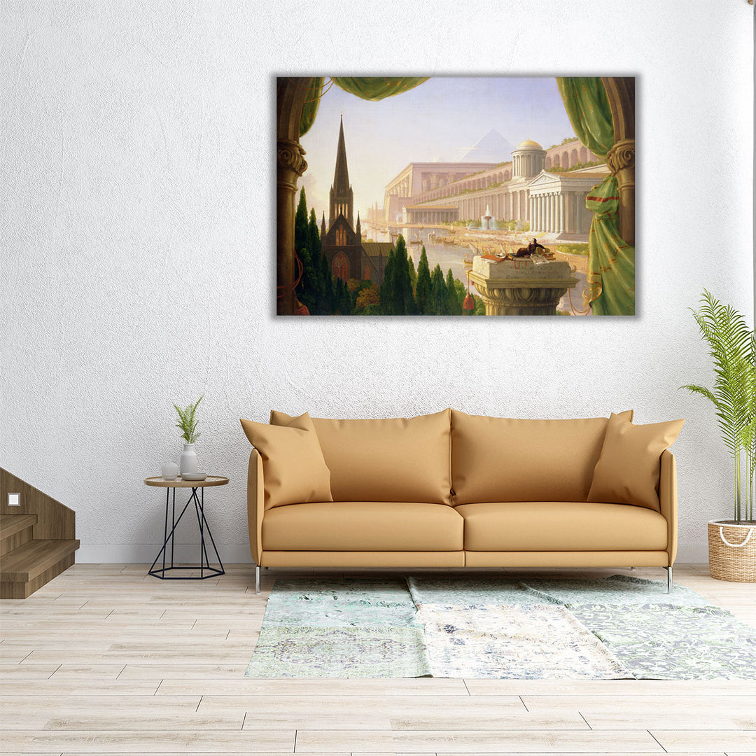 36×24 bedroom canvas architecture and tree art