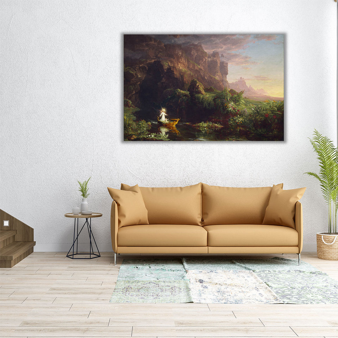36x24 Canvas Print riverside angel scene