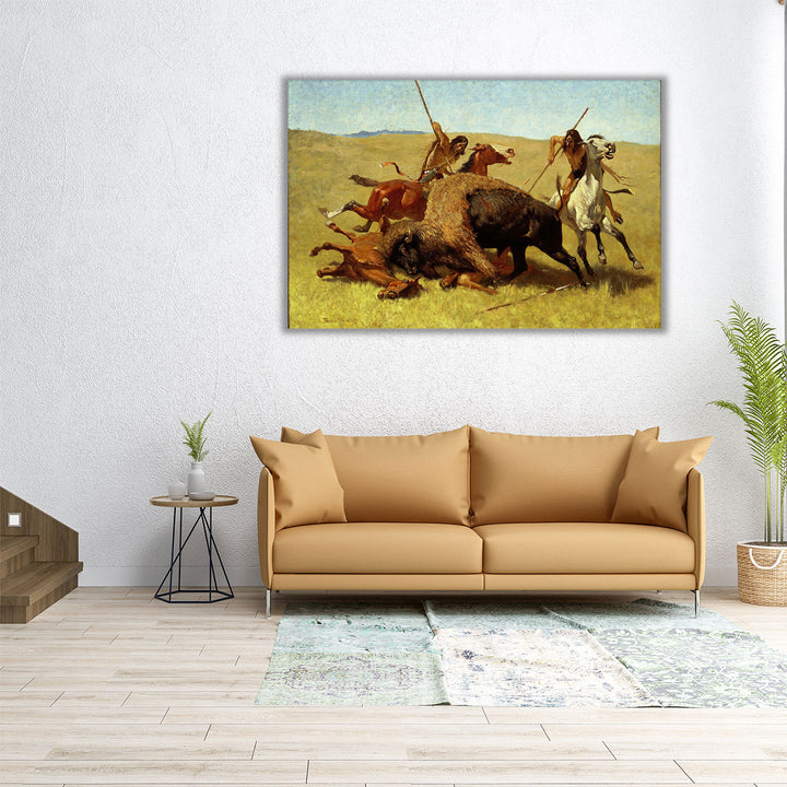 36×24 hallway framed buffalo art