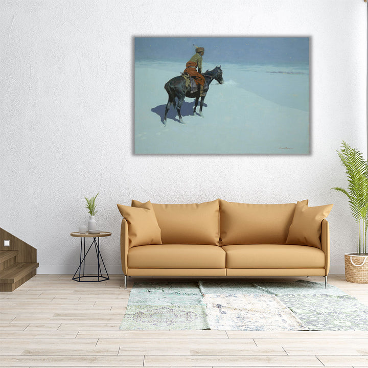 Blue neutral living room animal canvas decor