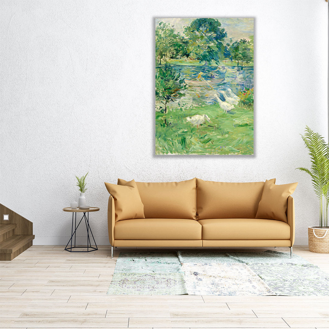 Girl in a Boat with Geese, 1889 - Canvas Print Wall Art