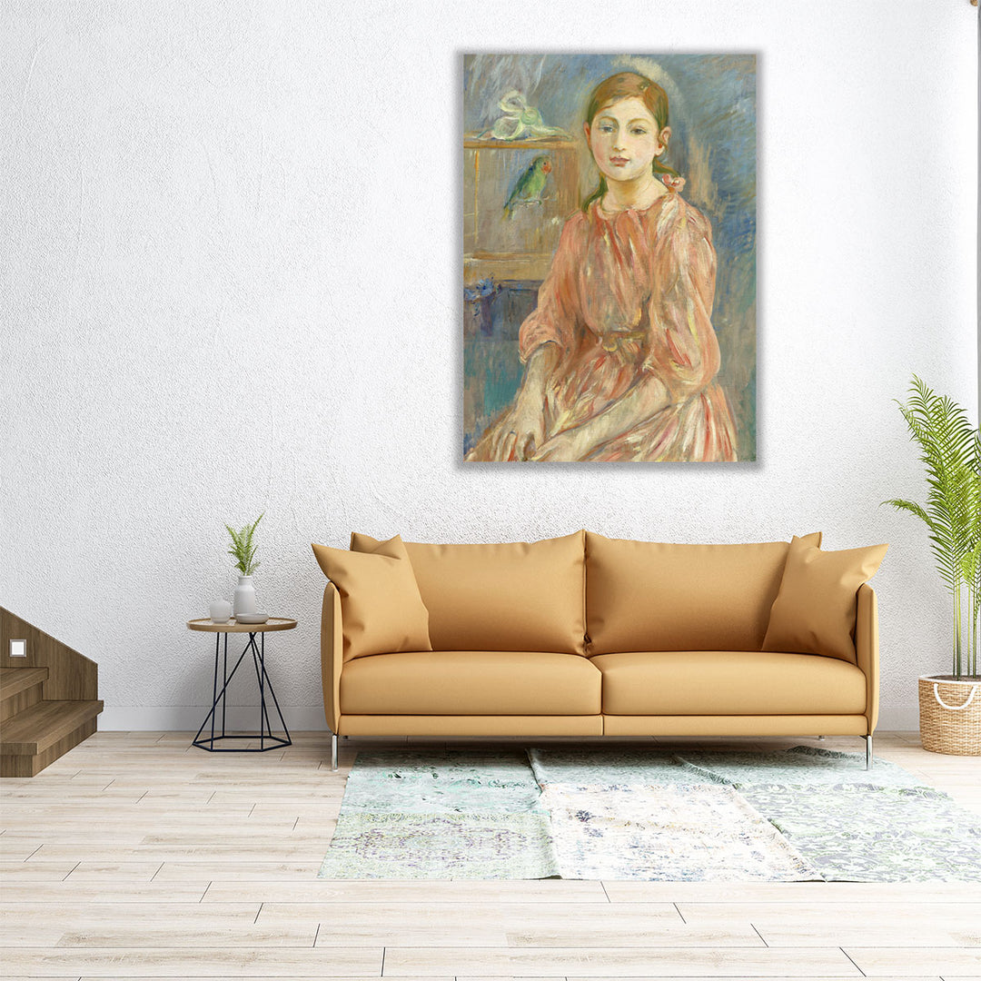 The Artist’s Daughter with a Parakeet, 1890 - Canvas Print Wall Art