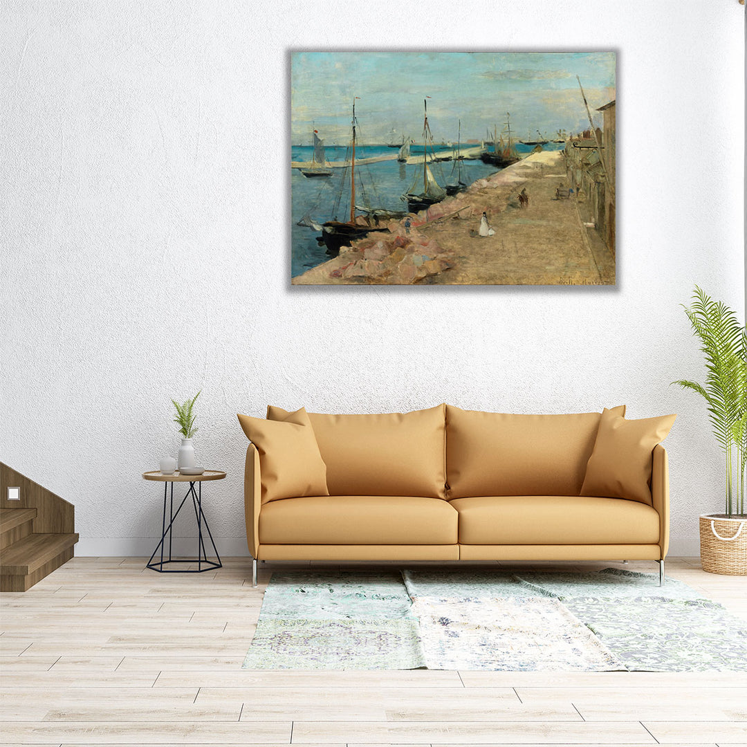 48×36 Canvas Print – serene sailboat and sea