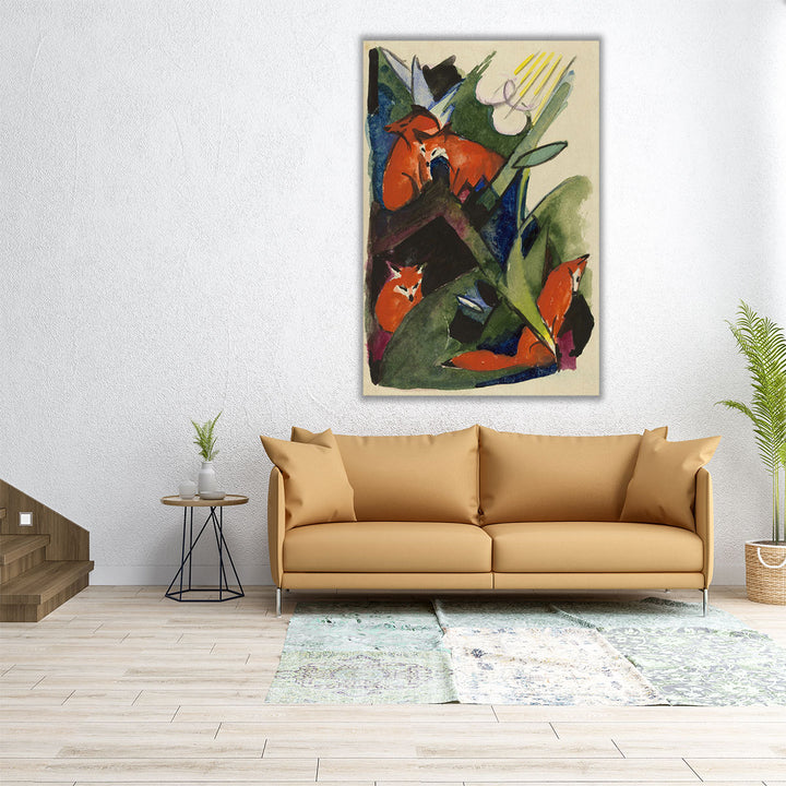 Living Room Wrapped Canvas – natural abstract décor