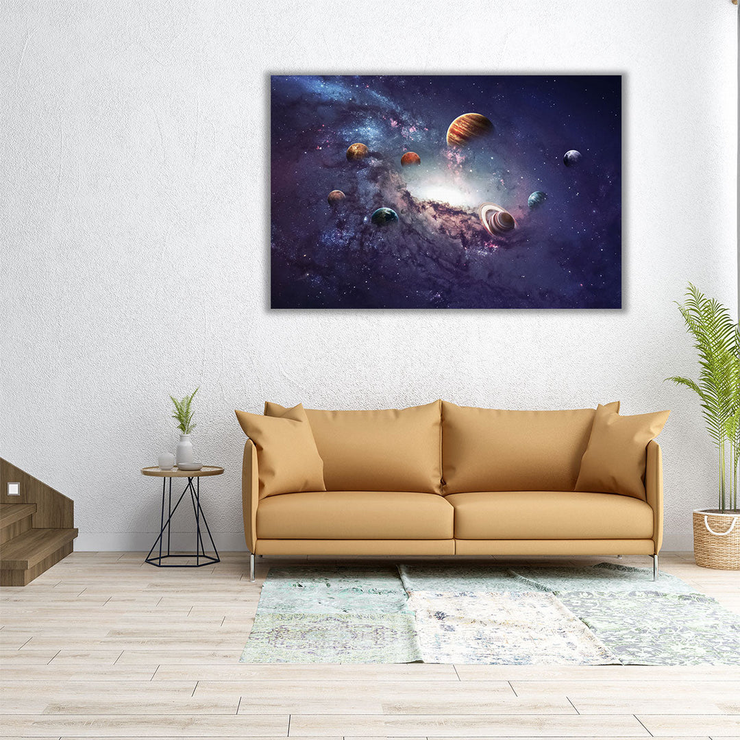 Planets of the Solar System and Black Hole - Canvas Print Wall Art