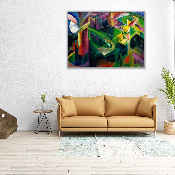 60x45 abstract deer and garden canvas print