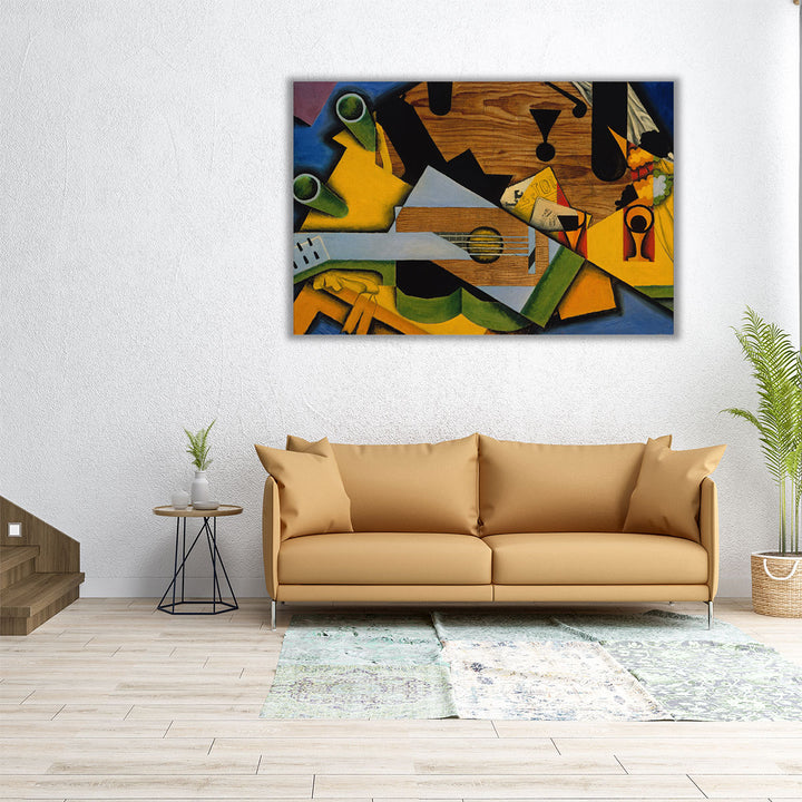 60x40 cubist guitar canvas print for wall