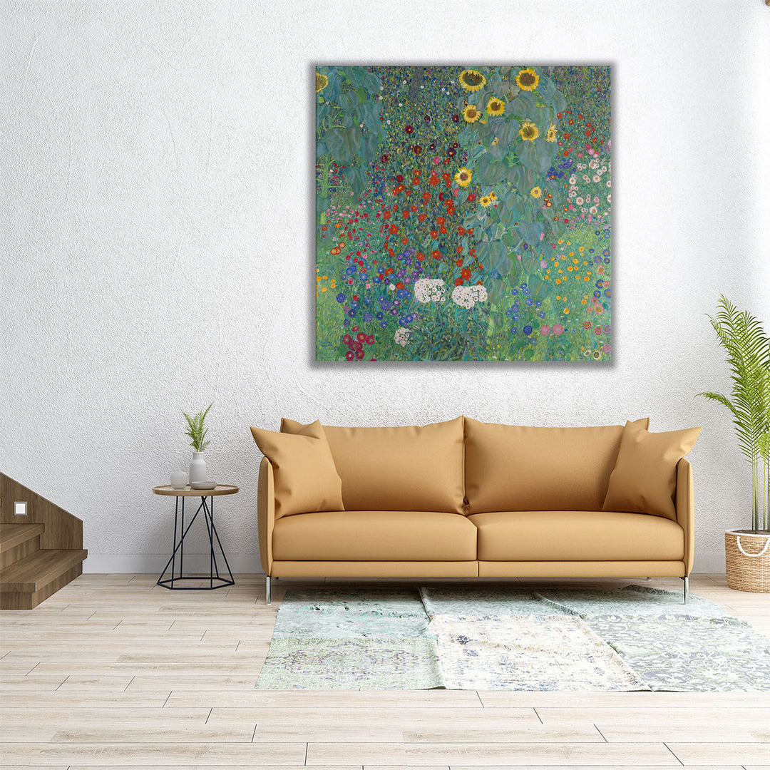Cottage Garden with Sunflowers, 1907 - Canvas Print Wall Art