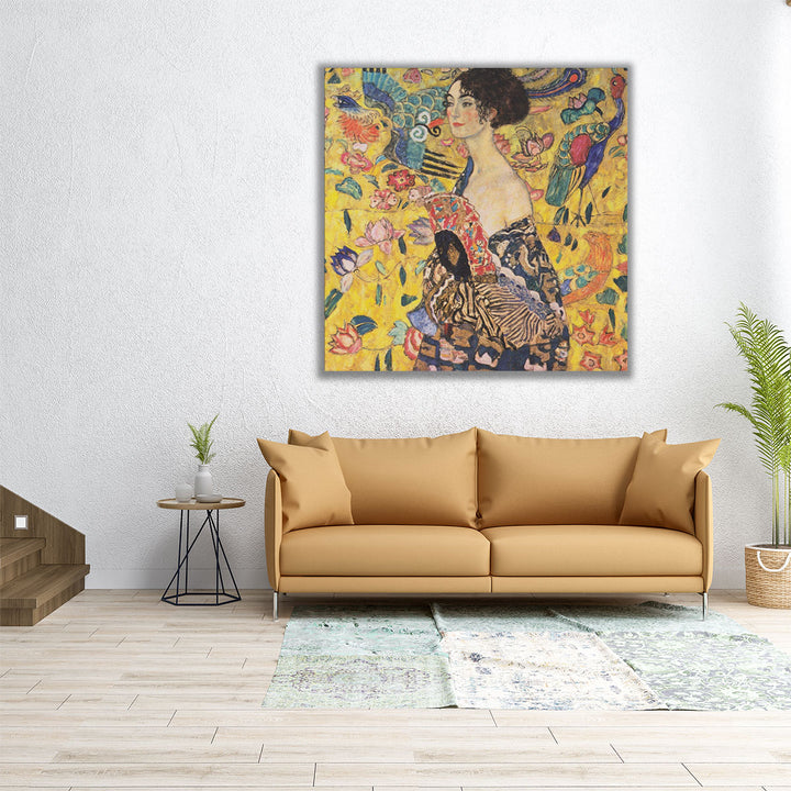 Woman with Fan, 1917-1918 - Canvas Print Wall Art