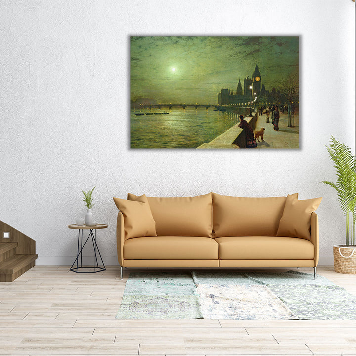 Wrapped canvas architecture ocean waves decor