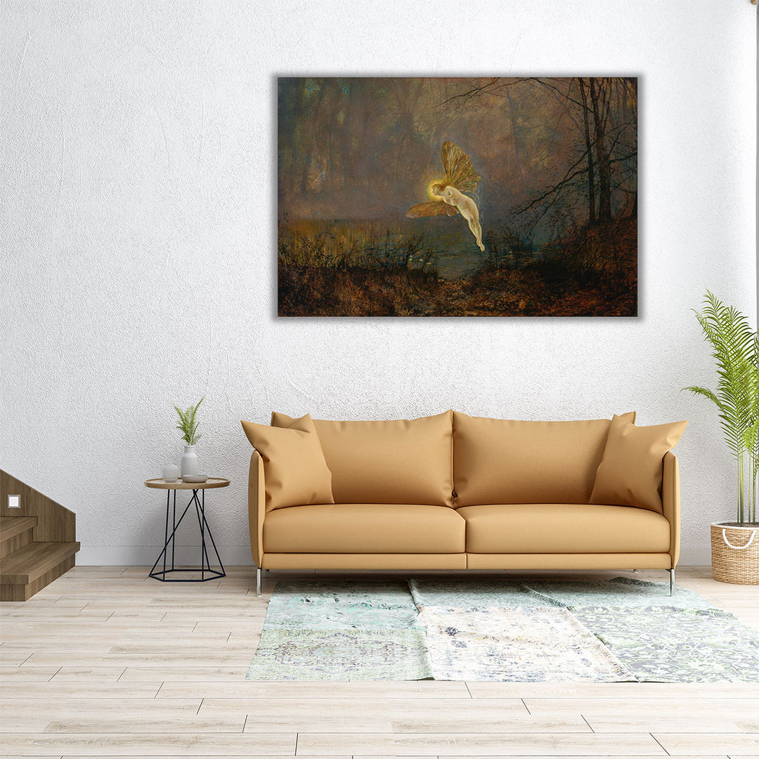  36×24 framed canvas angel bedroom