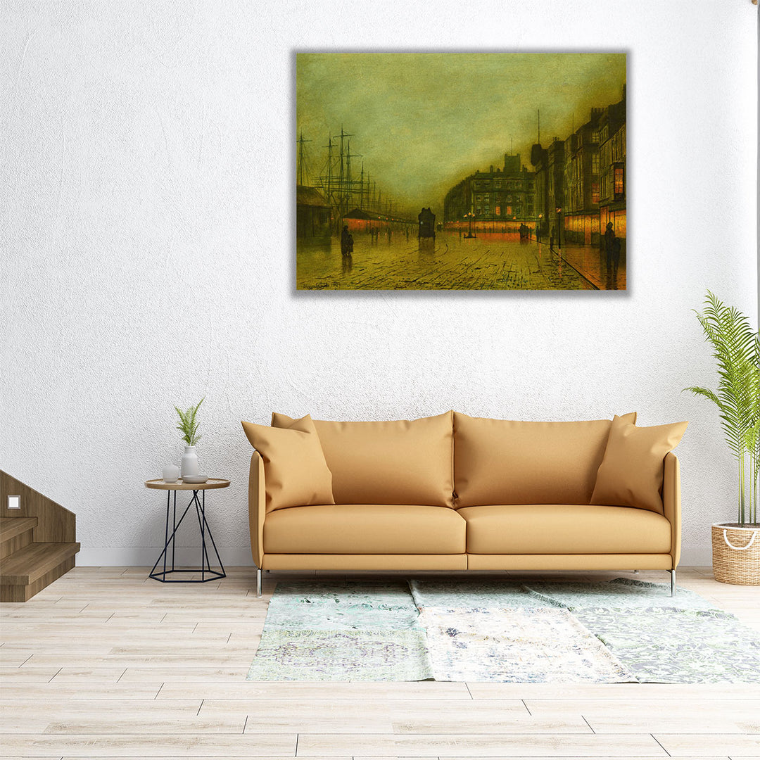 60x45 canvas print with vintage street scene