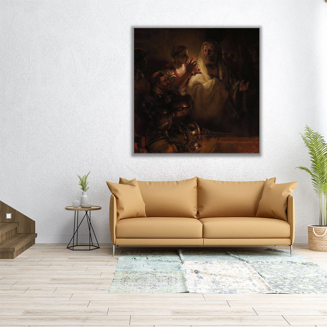 The Denial of St Peter, 1660 - Canvas Print Wall Art