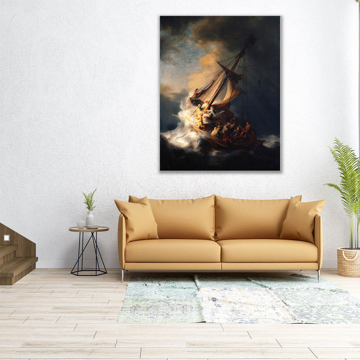 Rembrandt Christ in the Storm on the Lake of Galilee - Canvas Print Wall Art