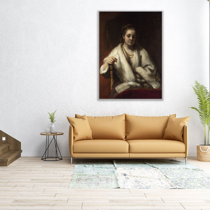 Rembrandt, Portrait of Hendrickje Stoffels - Canvas Print Wall Art