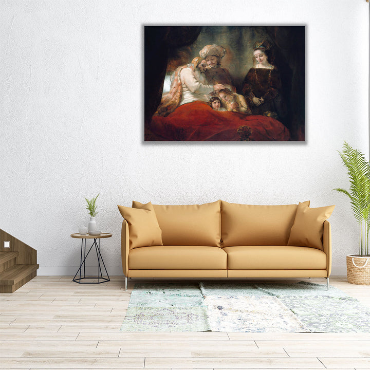 Rembrandt Jacob Blessing the Children of Joseph - Canvas Print Wall Art