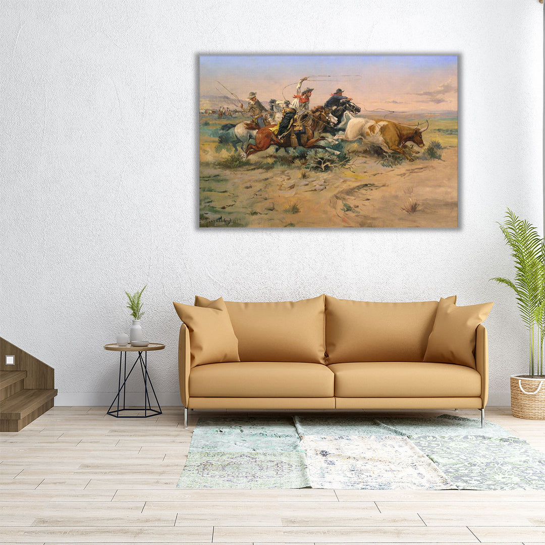 24×16 inch canvas print showcasing cowboy artwork