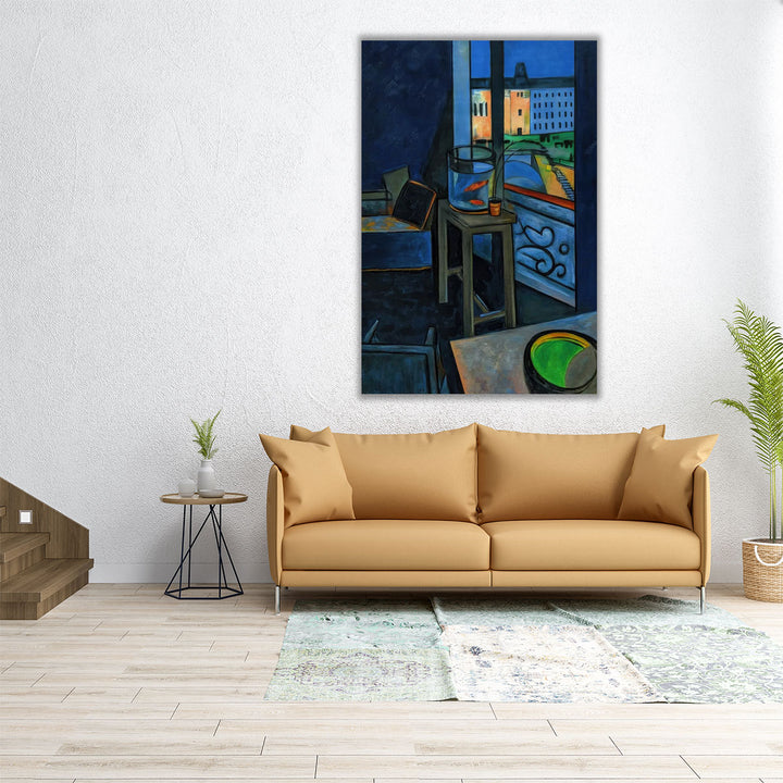 Interior with a Goldfish Bowl - Canvas Print Wall Art