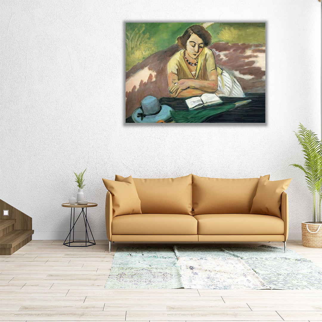 Reading Woman with Parasol, 1921 - Canvas Print Wall Art