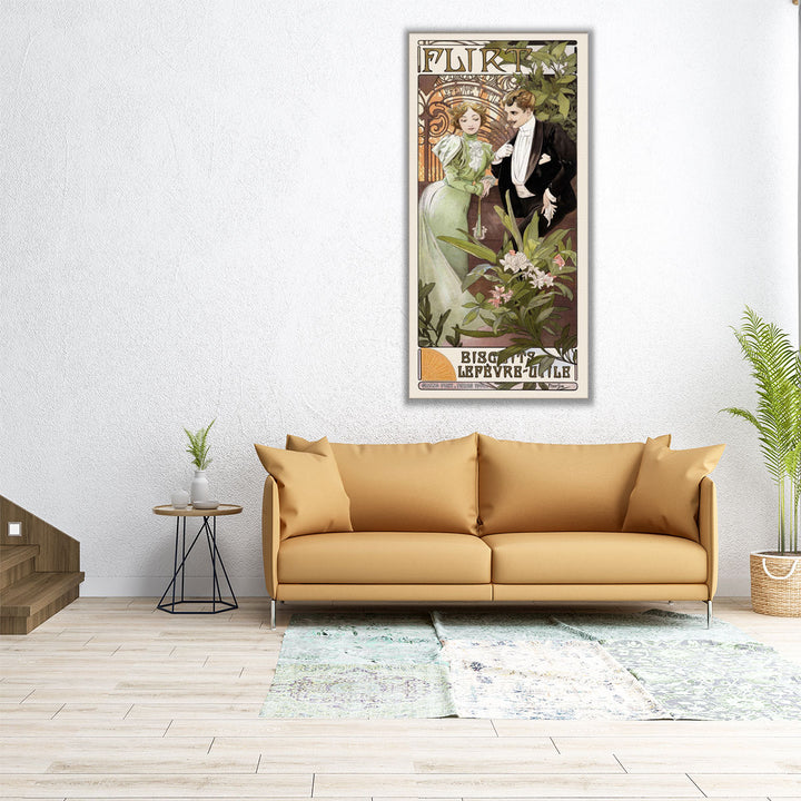 Flirt Alphonse Mucha -  Canvas Print Wall Art