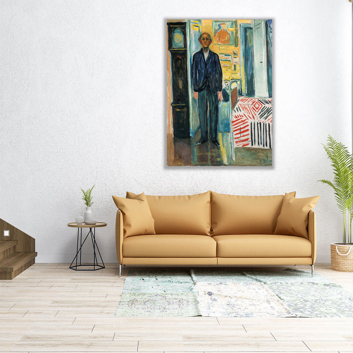 Self-Portrait, Between the Clock and the Bed, 1940 - 1943 - Canvas Print Wall Art