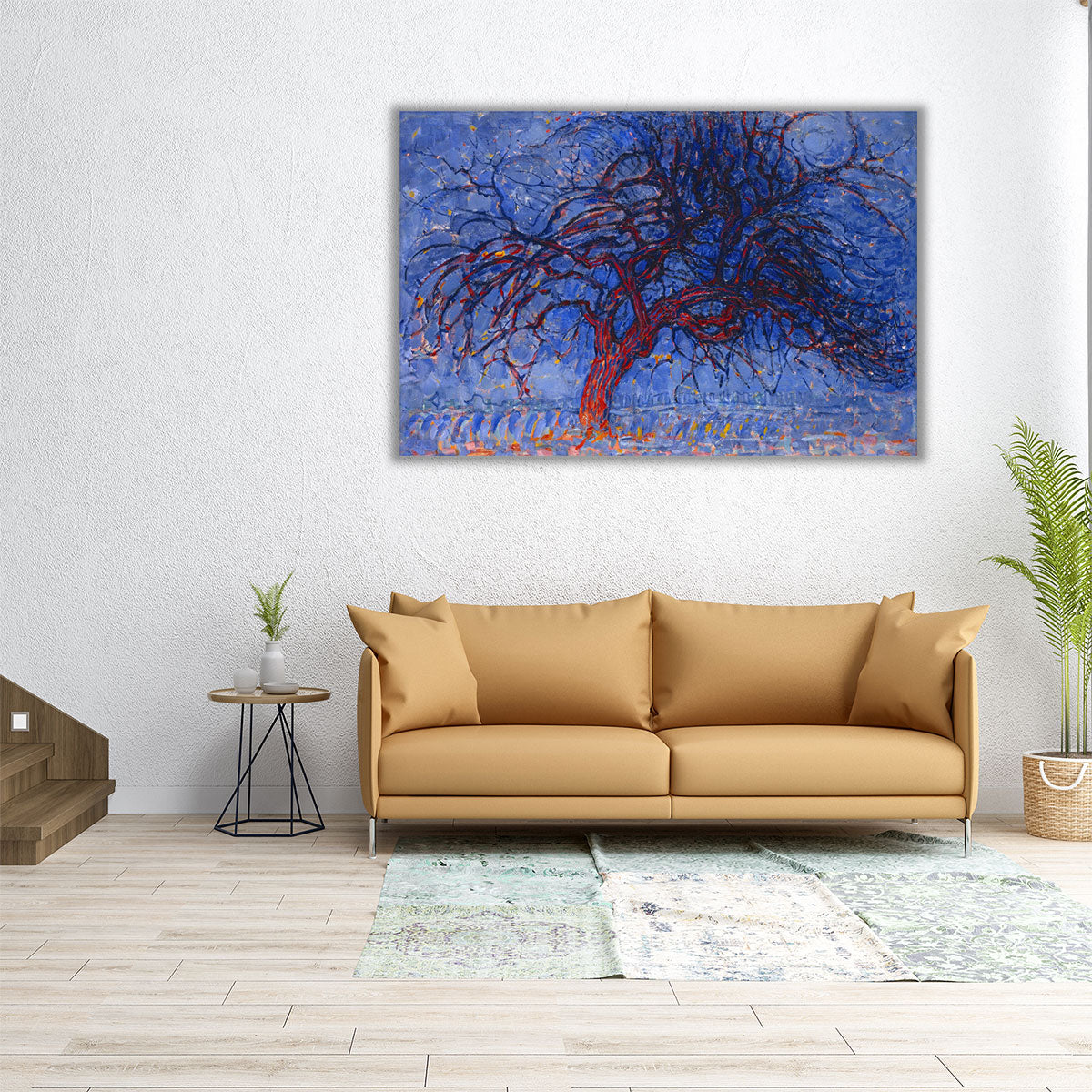 Avond Evening Red Tree Canvas Print | Piet Mondrian – Framed Flair