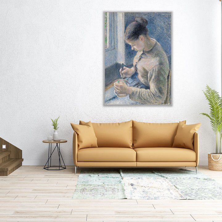 Young Peasant Having Her Coffee, 1881 - Canvas Print Wall Art
