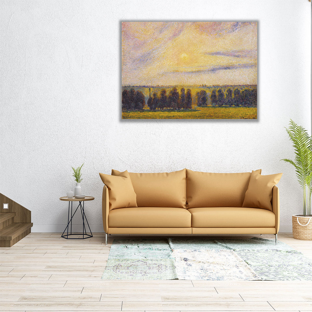 Sunset at Eragny - Canvas Print Wall Art
