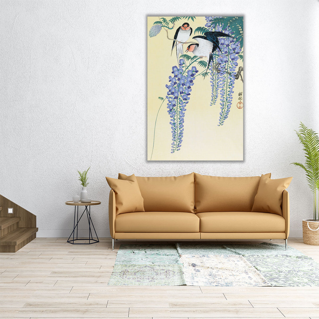 Swallows and Wisteria, 1930 - Canvas Print Wall Art