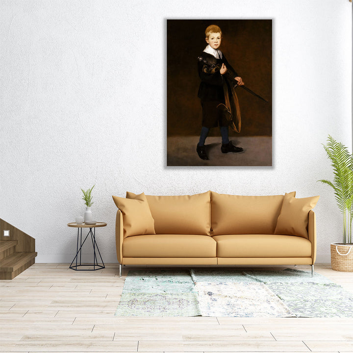 Boy Carrying a Sword - Canvas Print Wall Art
