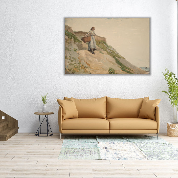 Girl Carrying a Basket, 1882 - Canvas Print Wall Art