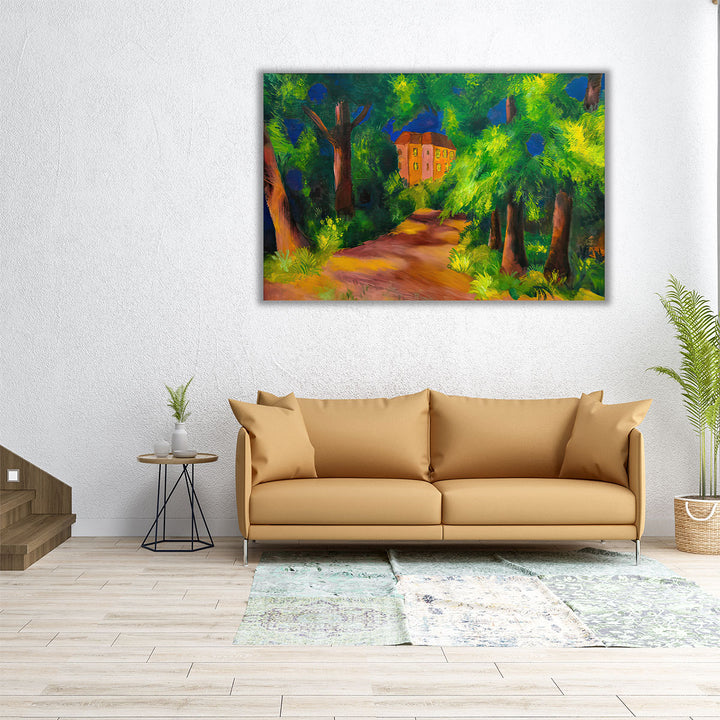 Red House in Park, 1914 - Canvas Print Wall Art