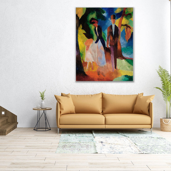 People on the Blue Lake - Canvas Print Wall Art