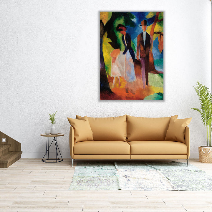 People on the Blue Lake - Canvas Print Wall Art