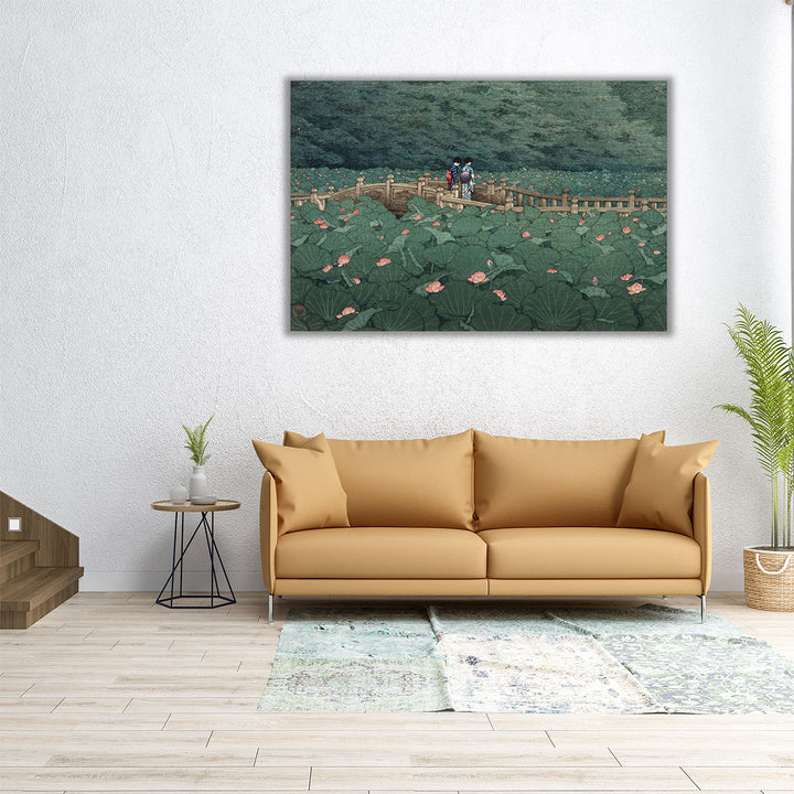 The Pond at Benten Shrine in Shiba - Canvas Print Wall Art