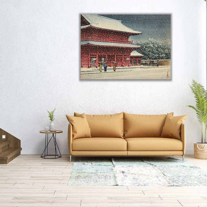 Snow at Zojoji Temple, 1953 - Canvas Print Wall Art