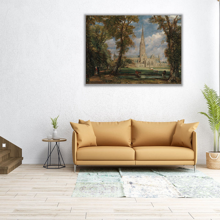 Salisbury Cathedral from the Bishop's Grounds - Canvas Print Wall Art